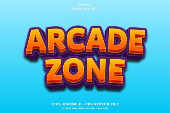 Arcade Zone Cartoon 3D Text Effect