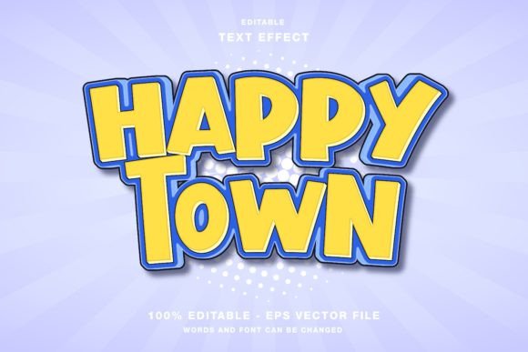Bring Your Designs to Life with the Happy Town Cartoon 3D Text Effect