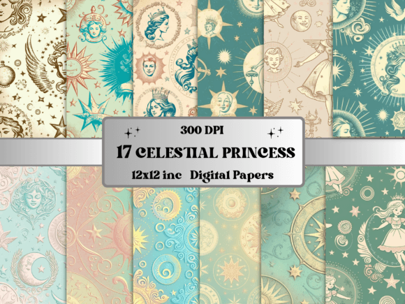 Fantasy Celestial Princess Digital Paper