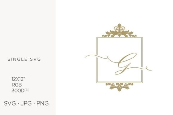 Golden Monogram Frame Victorian Letter G
