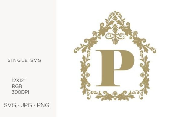 House Like Ornamental Emblem, Letter P: Elevating Your Design Projects with Versatile Vector Art