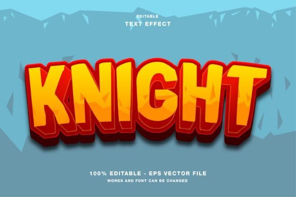 Knight Game Cartoon Text Effect for Illustrator