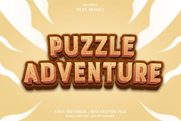 Puzzle Adventure Game Title Text Effect