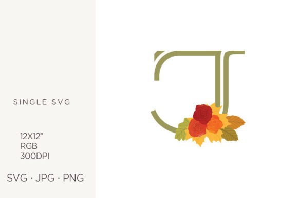 Rose Flowers As a Part of Letter J: Elegant Vector Art