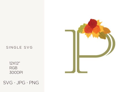 Rose Flowers As a Part of Letter P: A Versatile Vector Asset for Designers