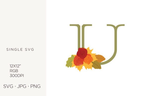 Rose Flowers As a Part of Letter U: A Practical Asset for Designers