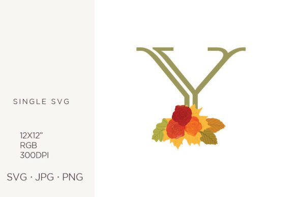 Rose Flowers As a Part of Letter Y Design